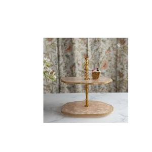 White and Gold Resin Cake Stand Color with Round Shape 2 Tier Shape <b>for</b> Home and <b>Birthday</b> Party Ware Use - Product Image 2