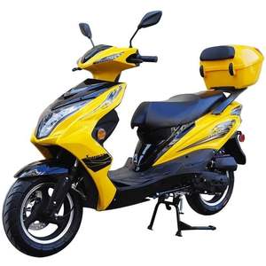 노란색 50cc 슈퍼 50 자동 가스 오토바이 스쿠터 빅 바디 12 인치 알루미늄 휠 500W 모터 파워 30AH 이동식 배터리 150kg - Product Image 1
