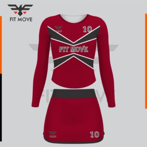 ชุดยูนิฟอร์มเชียร์ลีดเดอร์สำหรับผู้ใหญ่ชุดครอปท็อปกางเกงขาสั้นสำหรับเด็กสีแดงเข้มชุดฝึกเชียร์ลีดเดอร์ออกแบบ2025ตามต้องการ - Product Image 2