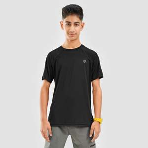 T-shirt pour homme en polyester 100% avec motif lettres, tissu tricoté compressé, personnalisable, noir - 180g 240g, Youth Advantage - Product Image 1