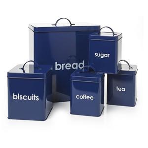 Boîte métallique enduite de poudre noire ustensiles de cuisine ensemble fait à la main de quatre boîtes de rangement design dernière arrivée conteneur abordable - Product Image 2