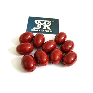 Perles de résine ovales bordeaux pour la fabrication de bijoux perles artisanales polies lisses pour bracelets à bricoler soi-même colliers et accessoires de mode - Product Image 6