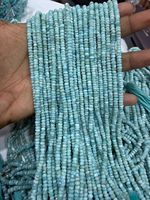 Perles rondes facettées en larimar naturel tendance, 5 mm-6 mm, perles pour accessoires de bijoux, meilleure qualité, pierres précieuses en gros