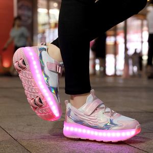 Led Chaussures de patin à roulettes <span class=keywords><strong>avec</strong></span> roue unique Chaussures à roulettes lumineuses Cadeau pour filles garçons enfants et adultes - Product Image 3