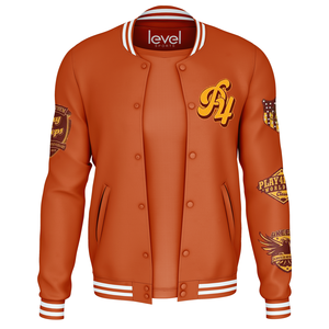 700 GSM peso pesado alta calidad 100% poliéster Streetwear OEM logotipo personalizado Unisex hombres moda Varsity chaqueta de béisbol - Product Image 1
