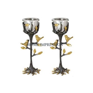 Metal Iron Gold Plated Table Decoration Candle Holders <b>Large</b> Size Clear Glass Office and Resorts Table Ware <b>Candlestick</b> Holders - Product Image 3