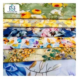 2024 OEM más vendido tejido liso Challis impresión Digital 100% tela de rayón para prendas de vestir y vestidos de mujer - Product Image 1