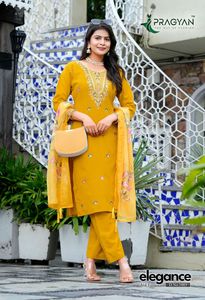 Viscos pesados tela de rayón Kurti con forro 3 piezas Kurtis Set con bordado Trabajo Mujer Casual Wear vestido - Product Image 6