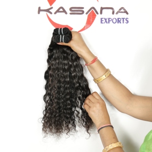 Fabricante 100% Remy Cutícula alineada Templo vietnamita Máquina natural Doble trama Extensiones de ondas profundas Paquetes de cabello indio - Product Image 2