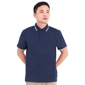 เสื้อยืดโปโลผู้ชายขายส่ง: แห้งเร็วไหล่บล็อกสีกำหนดแบรนด์เองและโลโก้ฟรี - Product Image 2