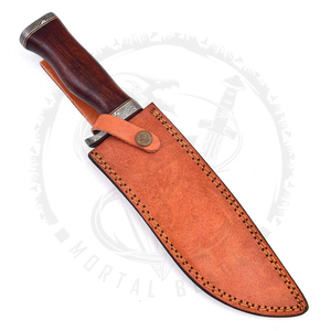 Cuchillo de caza Skinner todos los días, cuchillo de hoja fija con Funda de cuero, cuchillo Bowie de caza de acero de Damasco - Product Image 5