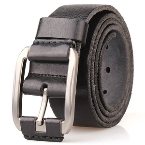 100% véritable ceinture en cuir véritable de vache sans boucle pour boucle automatique Vintage ceinture corps 3.50 cm largeur noir marron - Product Image 6