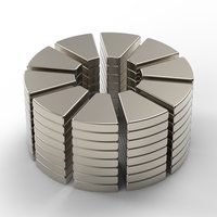 Magnet Neodymium Iron Boron N45SH N48SH N50SH N52 Bentuk Lengkung, Kipas, Ubin, Torsi Tinggi, Permanen, untuk Pemotongan
