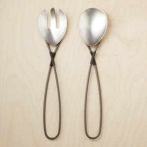 Ensemble de service à salade en métal de luxe manche en résine ustensile de service à manger classique pièce de vaisselle chic - Product Image 3