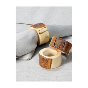 ห่วงรัดผ้าเช็ดปากทำจากไม้ธรรมชาติ,ที่ใส่แหวนผ้าเช็ดปากรูปทรงกลมสำหรับใช้ในบ้านโรงแรมและภัตตาคาร - Product Image 1