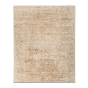 Alfombra Rectangular de Lana y Seda Entropy Ivory, Tejida a Mano, Color Sólido, para Hogar y Auto, Modelos Puzzle y Pasillo-Esh-1522 - Product Image 1