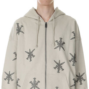 Ensemble de survêtement décontracté en deux pièces pour homme, design tendance 2025, à capuche, uni, avec strass, vêtements d'hiver - Product Image 3