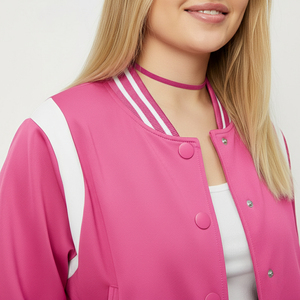 Chaqueta universitaria de diseño personalizado ajustada para mujer superventas, ropa informal de calidad premium para otoño, chaqueta universitaria fina - Product Image 3