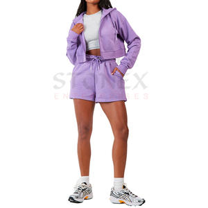 Vente en gros de survêtements personnalisés pour femmes avec short Nouvelle mode en coton de haute qualité Survêtements pour femmes Vêtements d'entraînement - Product Image 1