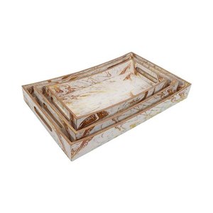 Plateau rond en marbre blanc avec poignée en métal pour la maison, la cuisine, la restauration, le service de nourriture, le thé, le café, le petit-déjeuner, les plats. - Product Image 3