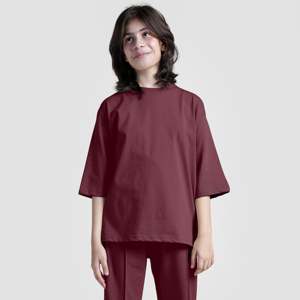 Chemise confortable bordeaux 002 avec un élément de mode simple - Product Image 1