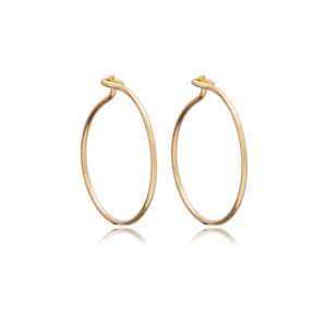 Pendientes de aro de diseño Simple liso de 20mm, venta al por mayor, joyería de plata de ley 925 hecha a mano turca - Product Image 6