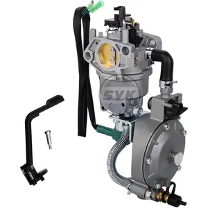 Muestra gratis 188F carburador de combustible dual LPG CNG kit de conversión 4,5-5.5KW carburador de gas estrangulador manual para generador de gasolina