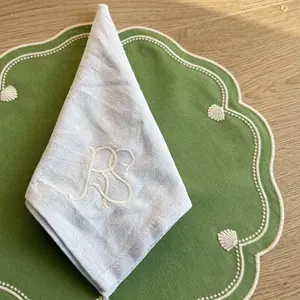 Serviettes <span class=keywords><strong>de</strong></span> <span class=keywords><strong>table</strong></span> <span class=keywords><strong>de</strong></span> <span class=keywords><strong>mariage</strong></span> personnalisées en lin 100% coton, broderie monogramme, logo personnalisé, couleurs et styles, <span class=keywords><strong>serviette</strong></span> <span class=keywords><strong>de</strong></span> <span class=keywords><strong>table</strong></span> <span class=keywords><strong>de</strong></span> <span class=keywords><strong>mariage</strong></span> - Product Image 2