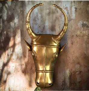 Sculptures murales uniques en bronze d'aluminium, tête d'animal, fabriquées à la main, accents muraux élégants, style moderne/rustique/vintage - Product Image 2