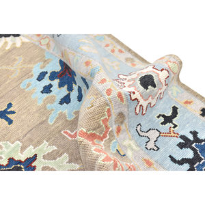 Juego de alfombras Oushak de lana de algodón Floral modernas hechas a mano alfombras de pared a pared tejidas de camello indio para hoteles en casa acolchadas lavables - Product Image 4