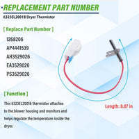 Temperature <b>Controlled</b> Switches (TDS) Dryer Thermistor AGM30045804 & High/Limit <b>Thermostats</b> 6931EL3003C/6931EL3004B - Product Image 4