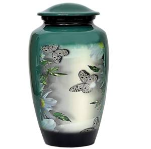 Urnes de crémation modernes en Aluminium, vente chaude, urnes funérailles en métal avec un beau Design de papillon - Product Image 1