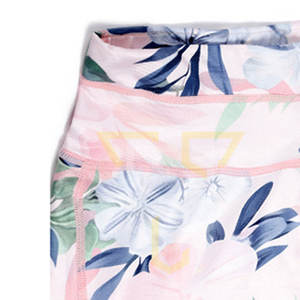 Latest Design Women's Yoga Set Breathable Bra Top High-Waisted Spandex/Polyester Gym Wear Solid <b>Pattern</b> Printed <b>Leggings</b> 2-Piece - Product Image 5