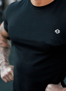 Nueva camiseta de alta calidad 100% de algodón con logotipo personalizado de cuello redondo para gimnasio para hombres, camiseta elegante ajustada para hombres altos, camiseta transpirable para Fitness - Product Image 5