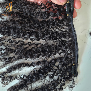 Nouveaux produits 2022 pour Clip bouclé en Vietnamien Remy Extension de cheveux 10A Grade Machine Double trame pour les femmes noires - Product Image 6