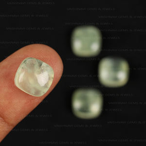 คุณภาพสูง10มิลลิเมตรรูปร่างเบาะธรรมชาติ prehnite Cabochon สีเขียวควอตซ์หลวมแบนปรับเทียบขายส่งสำหรับการทำเครื่องประดับ - Product Image 2