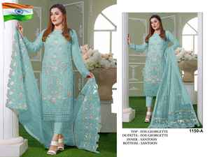 Georgette-Bordado de estilo paquistaní para mujer, trabajo, Salwar Kameez, fiesta de boda, indio, paquistaní, venta al por mayor - Product Image 2