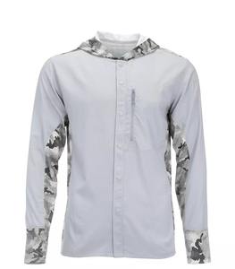 Chemise de pêche à manches longues pour homme avec logo personnalisé, capuche avec cache-cou relevable, chemise de pêche UPF50+, sweat à capuche de pêche - Product Image 2