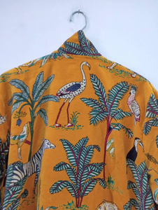 Robe de chambre de mariée d'hiver en velours jaune de luxe avec décoration respirante Boho veste Kimono courte taille libre Robe de maison unisexe - Product Image 2