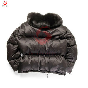 Winter Streetwear <b>Jacket</b> <b>Men</b> Women Thickened Stand Collar Hooded Windproof <b>Canvas</b> Zipper Closure Waterproof Puffer - Product Image 3