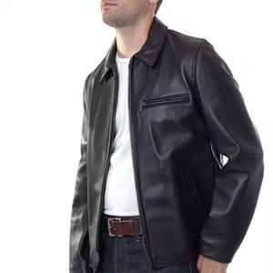 Nouvelle veste d'hiver à la mode pour hommes de haute qualité en cuir de vache véritable respirant sans couture à capuche - Product Image 5