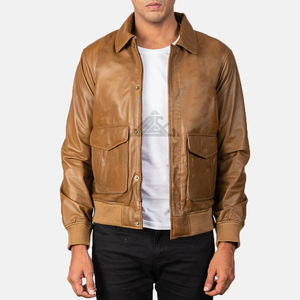 แจ็กเก็ตหนังสำหรับผู้ชายแบบปรับแต่งได้พร้อมการสนับสนุนแบรนด์และการปักโลโก้สำหรับสตาร์ทอัพแฟชั่น - Product Image 1