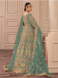 Vestido de novia Anarkali de alta calidad con trabajo de bordado pesado para niñas y mujeres disponible en cantidad a granel - Product Image 6