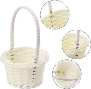 Petits paniers en osier blancs avec poignées, 3,54 pouces, pour pique-niques, décoration de mariage, cadeaux de fête, cadeaux, décoration de jardin - Product Image 2