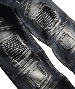 Mens Vintage Distressed Ripped Breathable Denim <b>Jeans</b> <b>Button</b> Regular Fit Cotton Streetwear Dark Winter Y2K Trendy Urban - Product Image 1