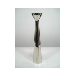 <b>Large</b> Size Silver Shine Aluminium Pillar <b>Candle</b> Holder for Home Living Room Table Top Decoration Use - Product Image 1