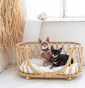 Lit en rotin pour animaux domestiques, chariot pour chiens, en osier, à bas prix, accessoire animaux de compagnie, nouvelle tendance, vente en gros - Product Image 6