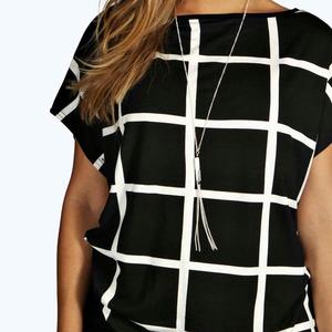 T-shirts pour femmes à la mode, style vintage, avec logo personnalisé, imprimé sur le col, manches courtes, 100% coton, écologiques, tendance - Product Image 4