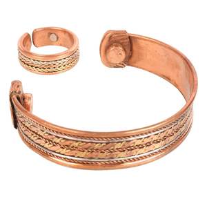 Brazaletes de moda para hombre, pulsera de cobre de diseño ajustable duradero hecho a mano, superventas, brazalete magnético de cobre - Product Image 3