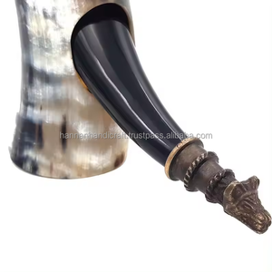 Corne à boire viking en corne de buffle naturelle avec support en corne, durable, écologique, fait à la main, cadeau d'affaires - Product Image 3